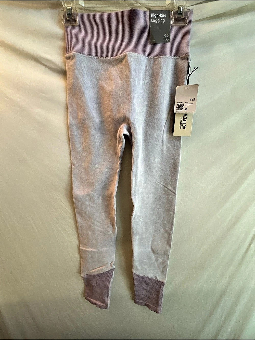 Forever 21 Active Seamless High-Rise Leggings Silver & Pink XL